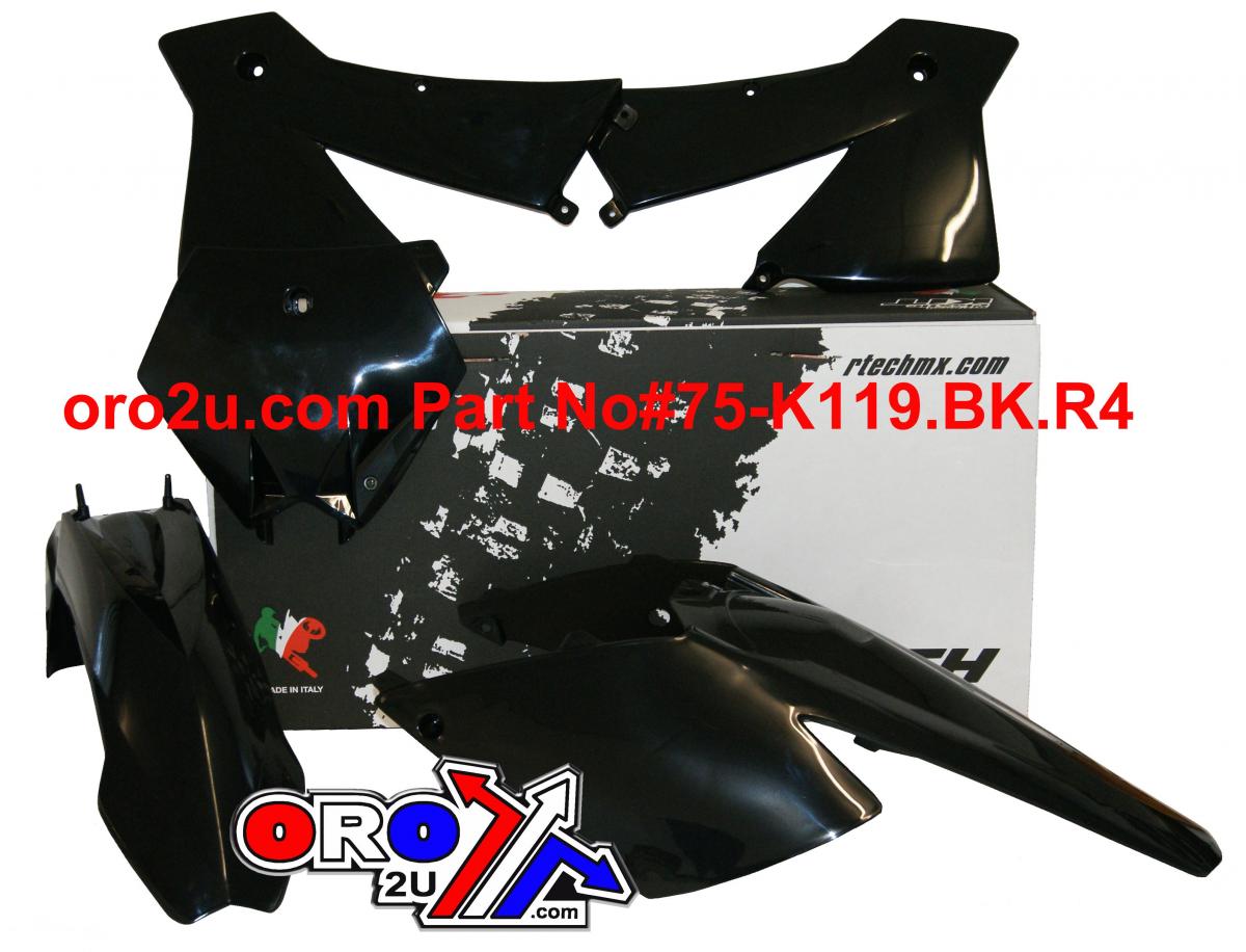 PLASTIC KIT/4 04 KTM125-525, RTECH R-KITKTM-NR0-503
