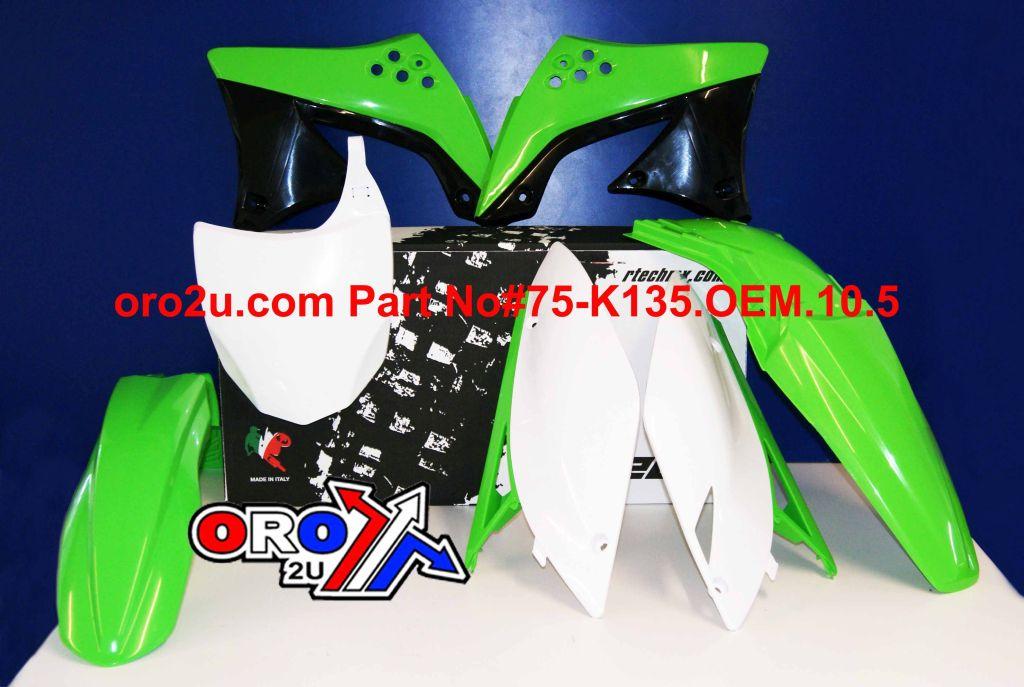 PLASTIC KIT/5 09-11 KXF450 OEM, 10-11 RTECH R-KITKXF-OEM-510