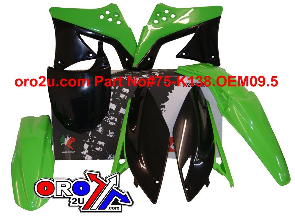PLASTIC KIT/5 09-12 KXF250 OEM, RTECH R-KITKXF-OEM-509, OEM 09 & 12