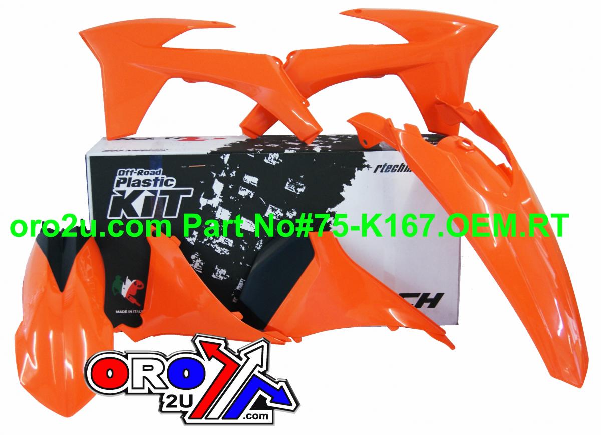 PLASTIC KIT/5 KTM EXC 2012-13, RTECH R-KITKTM-OEM-412
