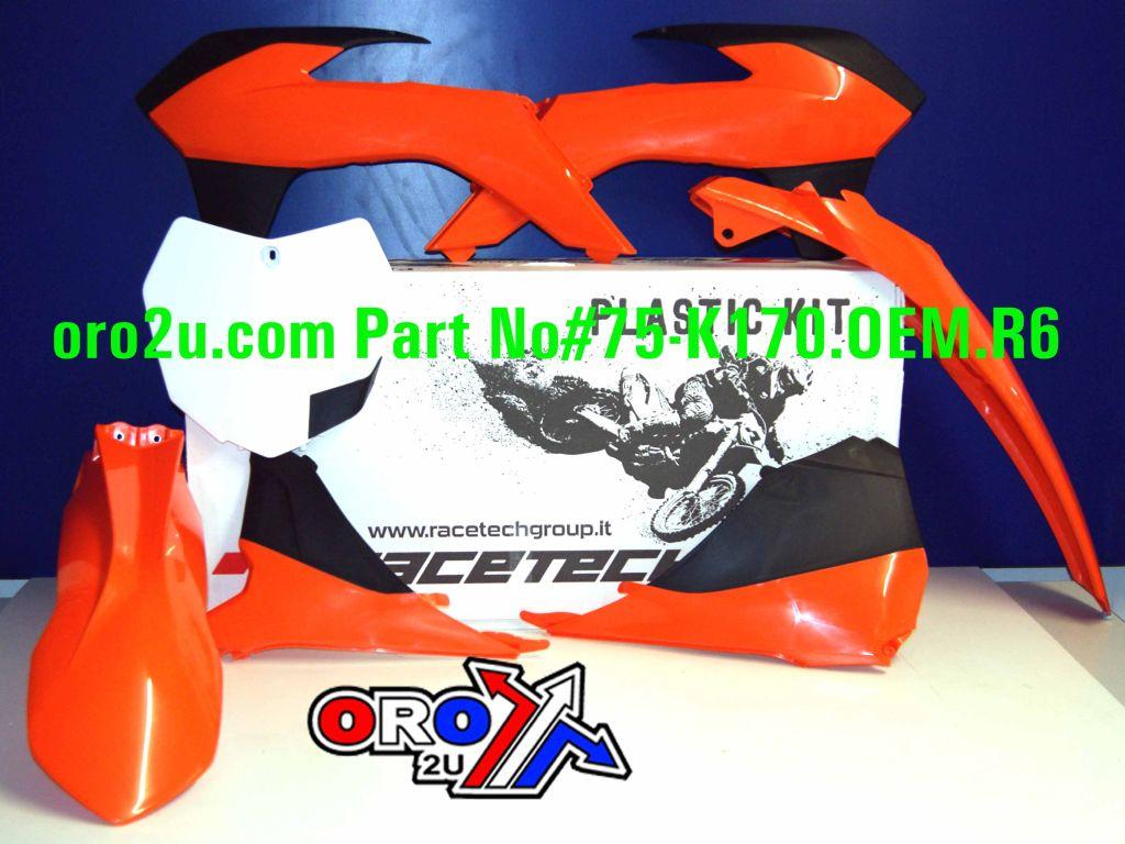 PLASTIC KIT/6 13-16 KTM SX/SXF, OEM 13/14 ORANGE RTECH, R-KITKTM-OEM-512