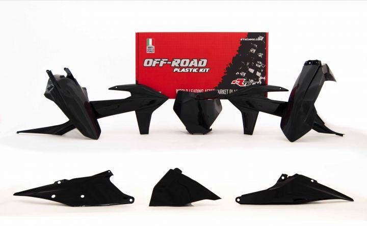 PLASTIC KIT/6 2019-22 KTM SX/SXF, BLACK, RTECH R-KITKTM-NR0-599
