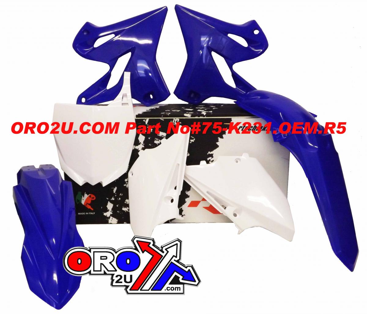 PLASTIC KIT/5 15-21 YZ125/250, WR-YZX 250 2016-2021, RTECH R- KITYZ0-OEM-515