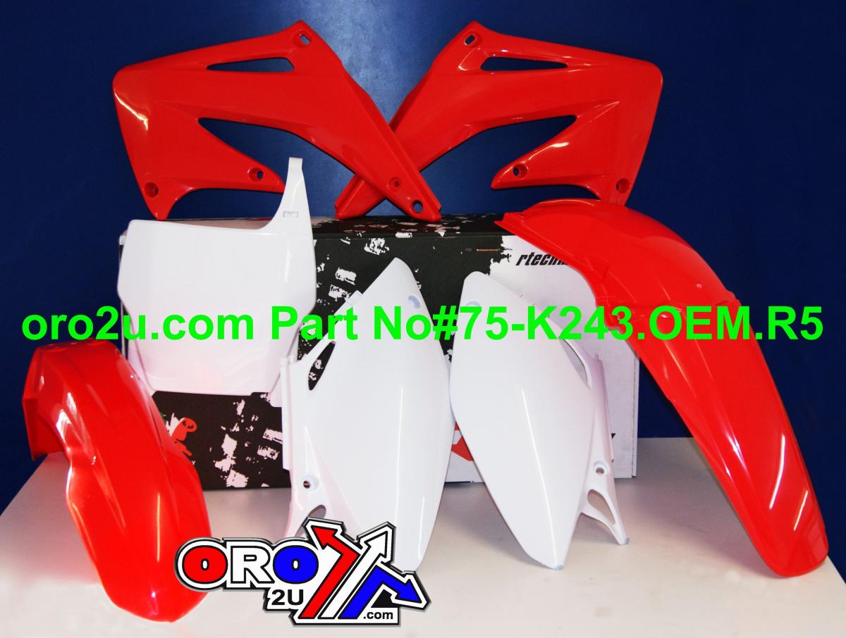 PLASTIC KIT/5 CRF450R 2004 OEM, RTECH R-KITCRF-OEM-505