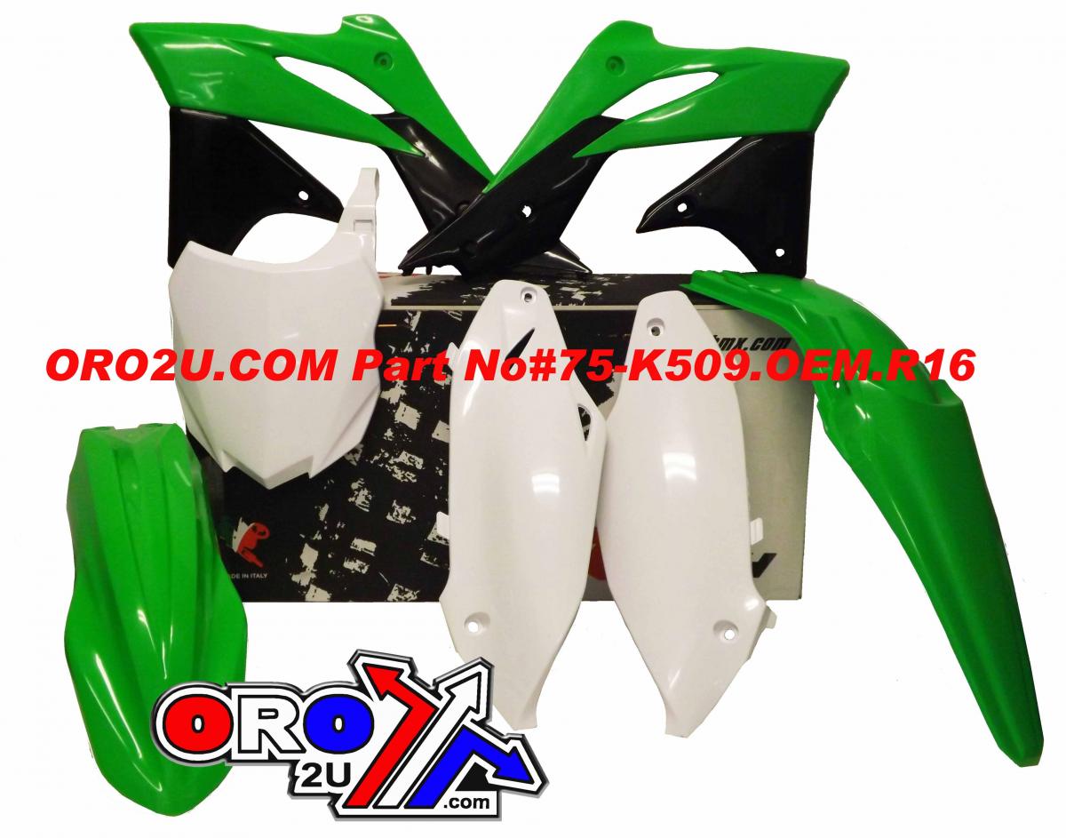 PLASTIC KIT 13-16 KX250F OEM16, RTECH R-KITKXF-OEM-596