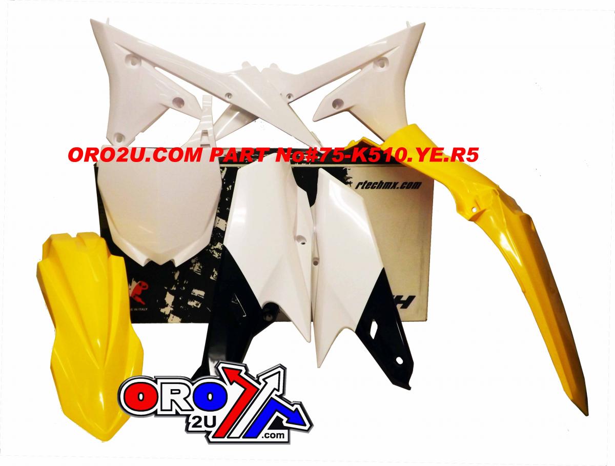 PLASTIC KIT/5 14-18 YZF, YZ-FX250 15-18 YZ-FX450 16-18, RTECH R-KITYZF-GY0-514