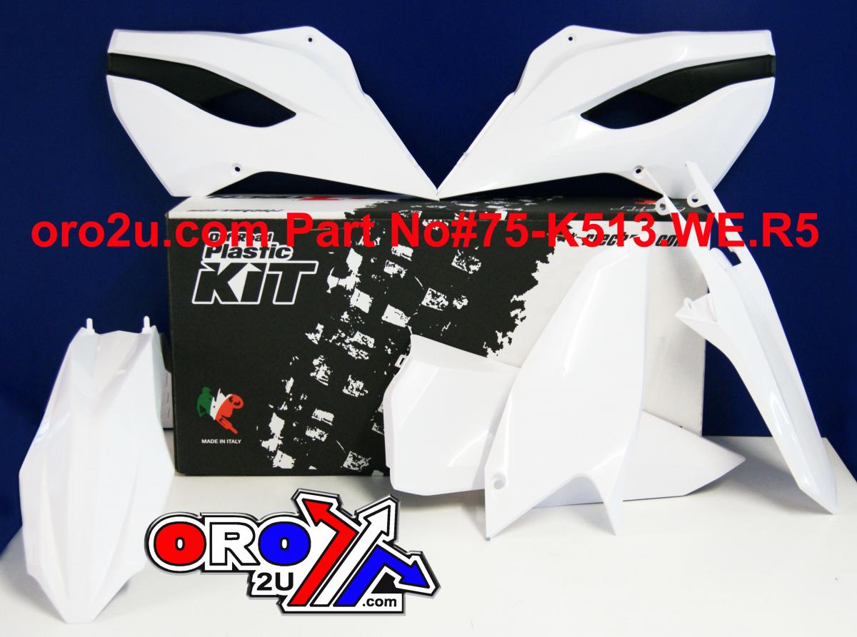 PLASTIC KIT/4 13-14 HUSABERG, RTECH R-KITHBG-BN0-400, WHITE
