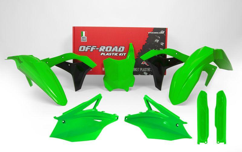 PLASTIC KIT/6 17-19 KX250F, N/GREEN RTECH R-KITKXF-VF0-519