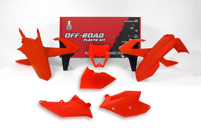 PLASTIC KIT/6 17-19 EXC/EXC-F, NEON ORANGE ENDURO KIT, RTECH R-KITKTM-AN0-517