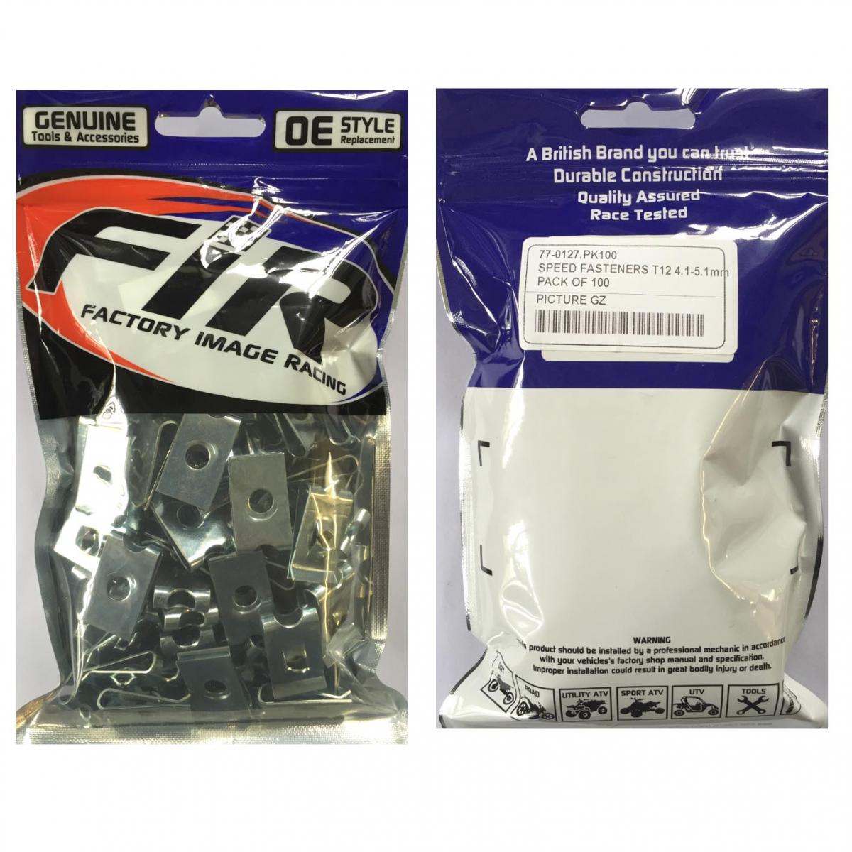 SPEED FASTENERS T12 4.1-5.1mm, PACK OF 100, SF8