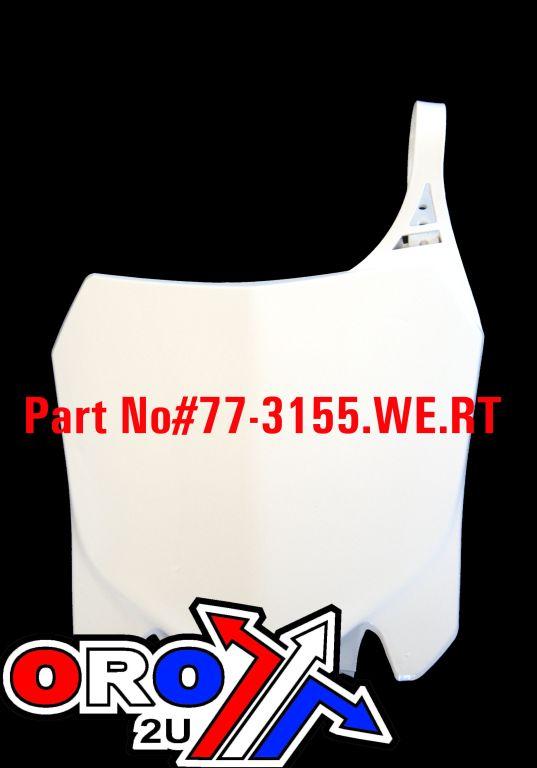 FRONT PLATE 13-16 CRF450 WHITE, RTECH R-TBCRFBN0013