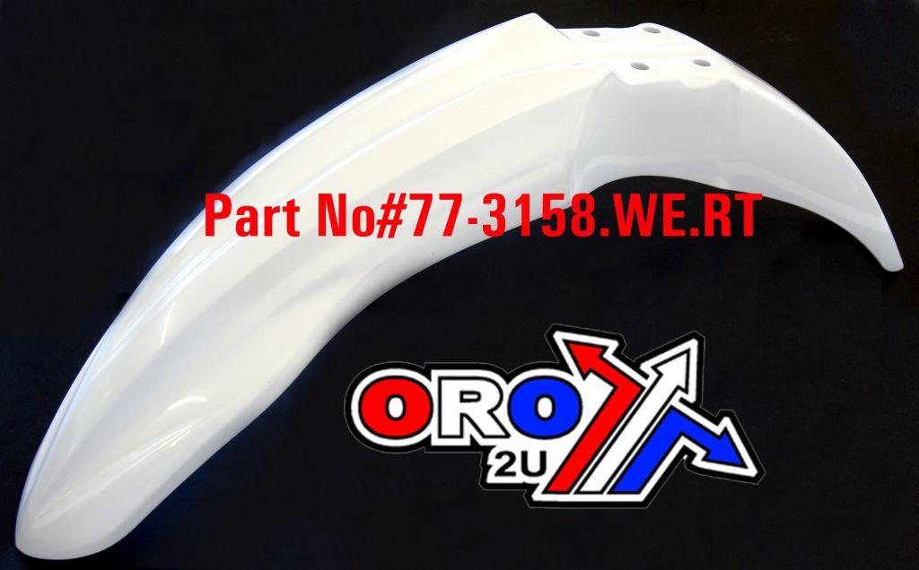 13-15 KXF250/450 FRONT FENDER, WHITE RTECH R-PAKXFBN0013