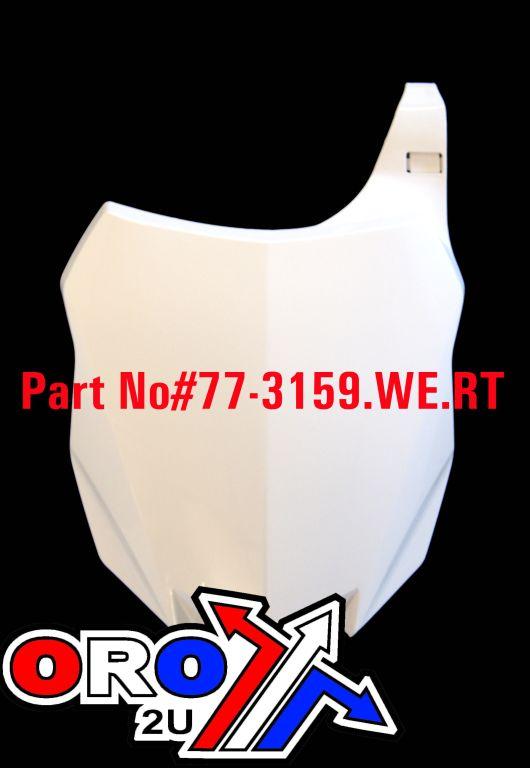 FRONT PLATE 13-15 KXF250/450, WHITE RTECH R-TBKXFBN0013
