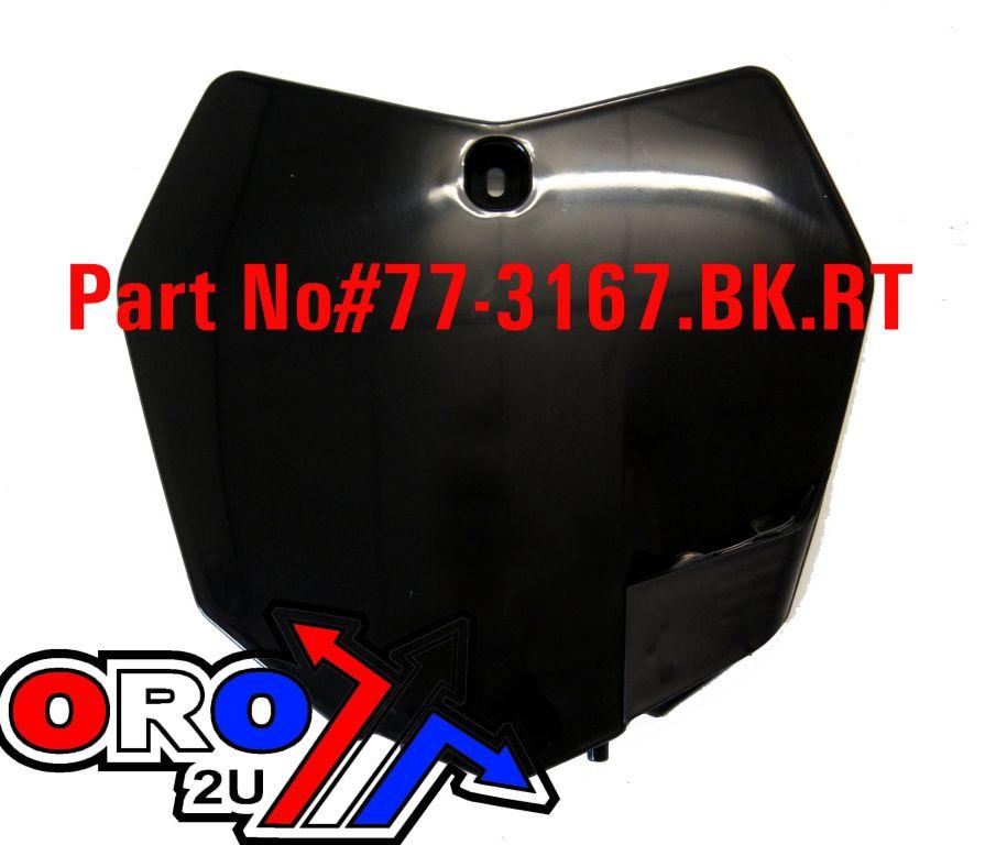 FRONT PLATE 2013-15 KTM SX/SXF, BLACK RTECH R-TBKTMNR0013