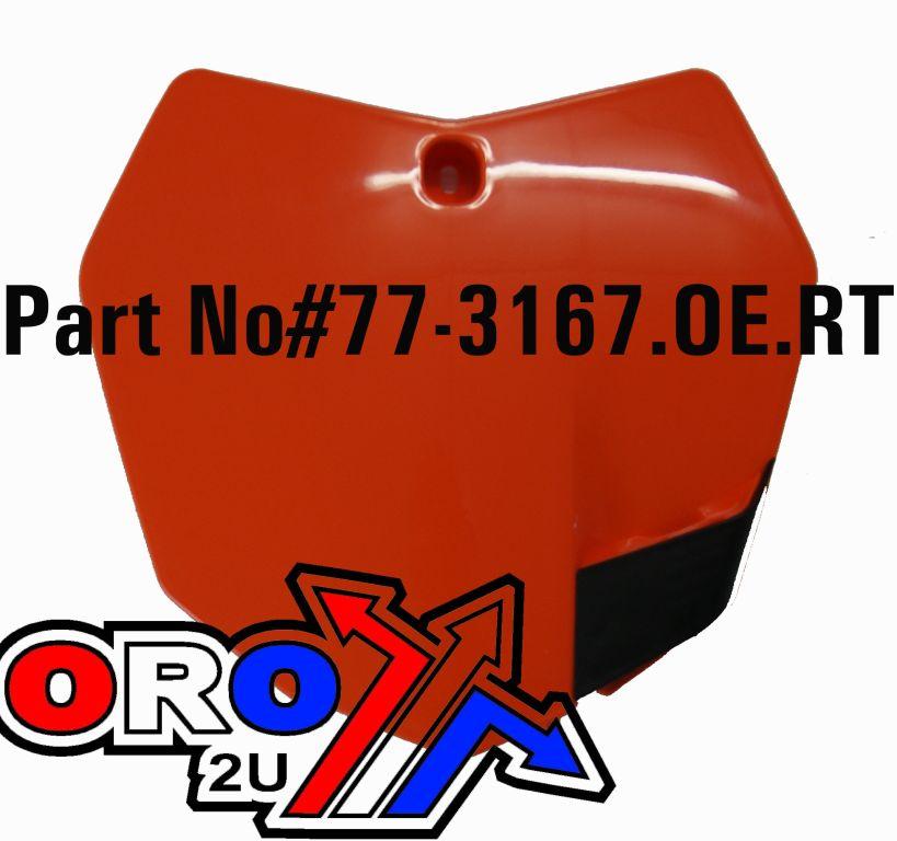 FRONT PLATE 2013-15 KTM SX/SXF, ORANGE RTECH R-TBKTMAR0013