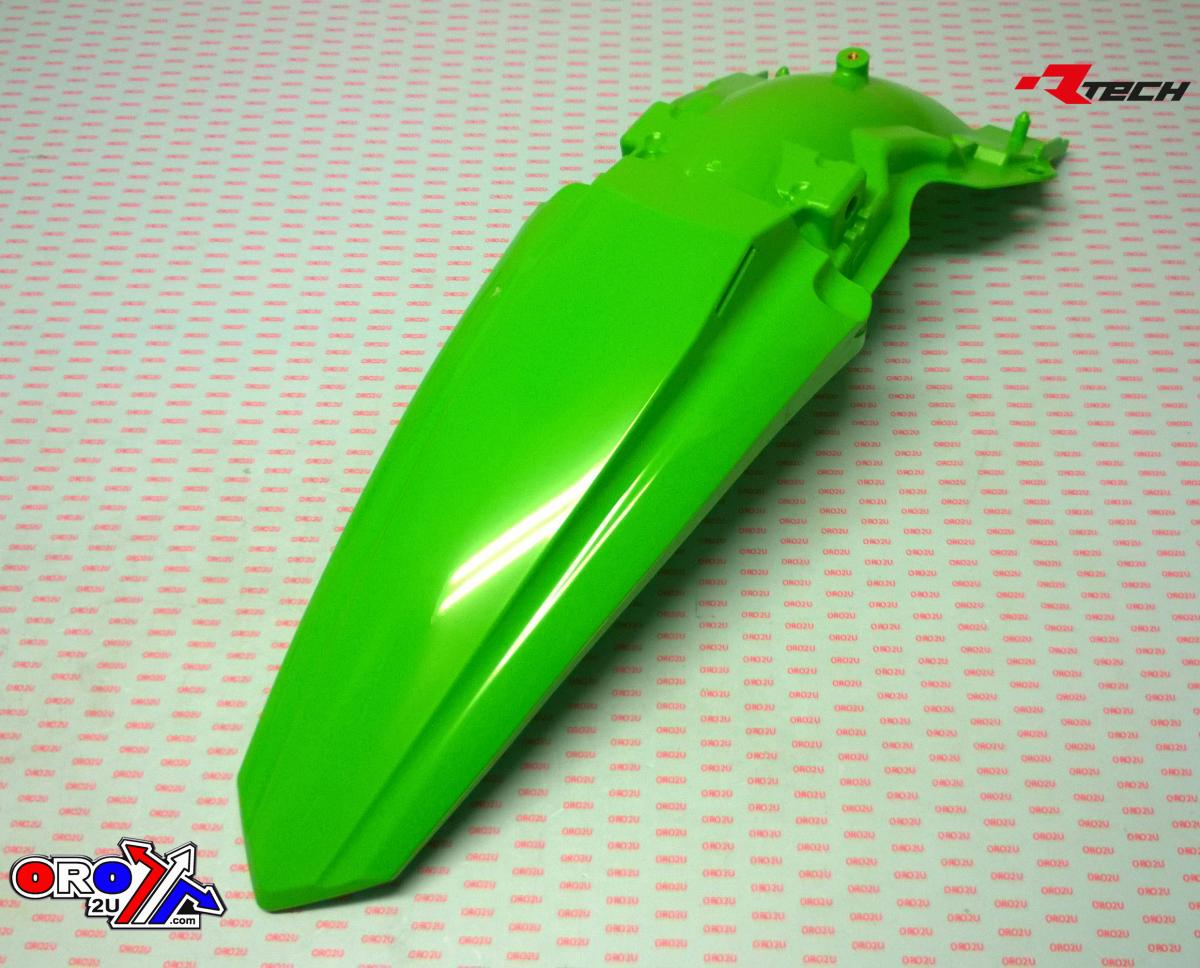 REAR FENDER 2019-23 KX450 GREEN, RTECH R-PPKXFVE0019