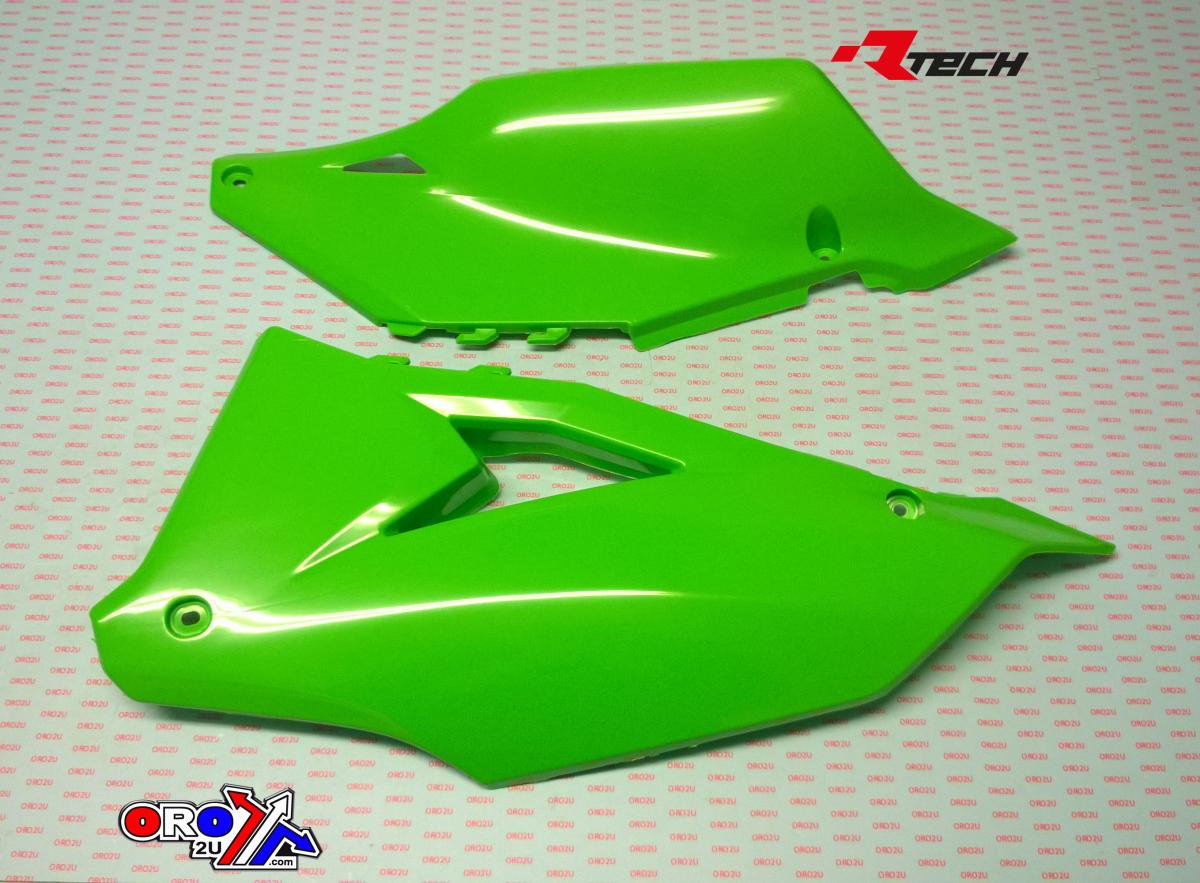 SIDE PANELS 2019-23 KX450 GREEN, RTECH R-FIKXFVE0019