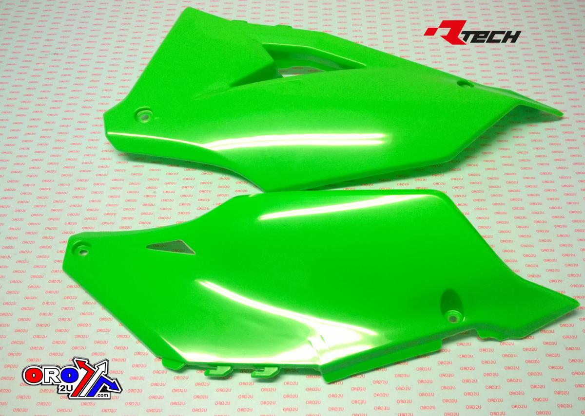 SIDE PANELS 2019-23 KX450 NEON GREEN, RTECH R-FIKXFVF0019