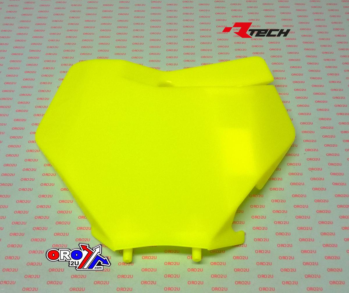 FRONT NUMBER PLATE 2019-22 KTM SX/SX-F, NEON YELLOW, RTECH R-TBKTMGF0019