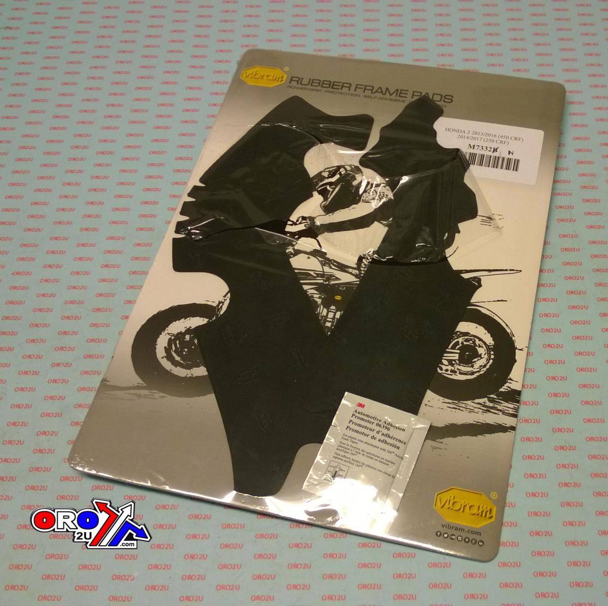 VIBRAM OFF-ROAD FRAME PADS BLACK CRF250/450 13-17, ATHENA M7332N HONDA