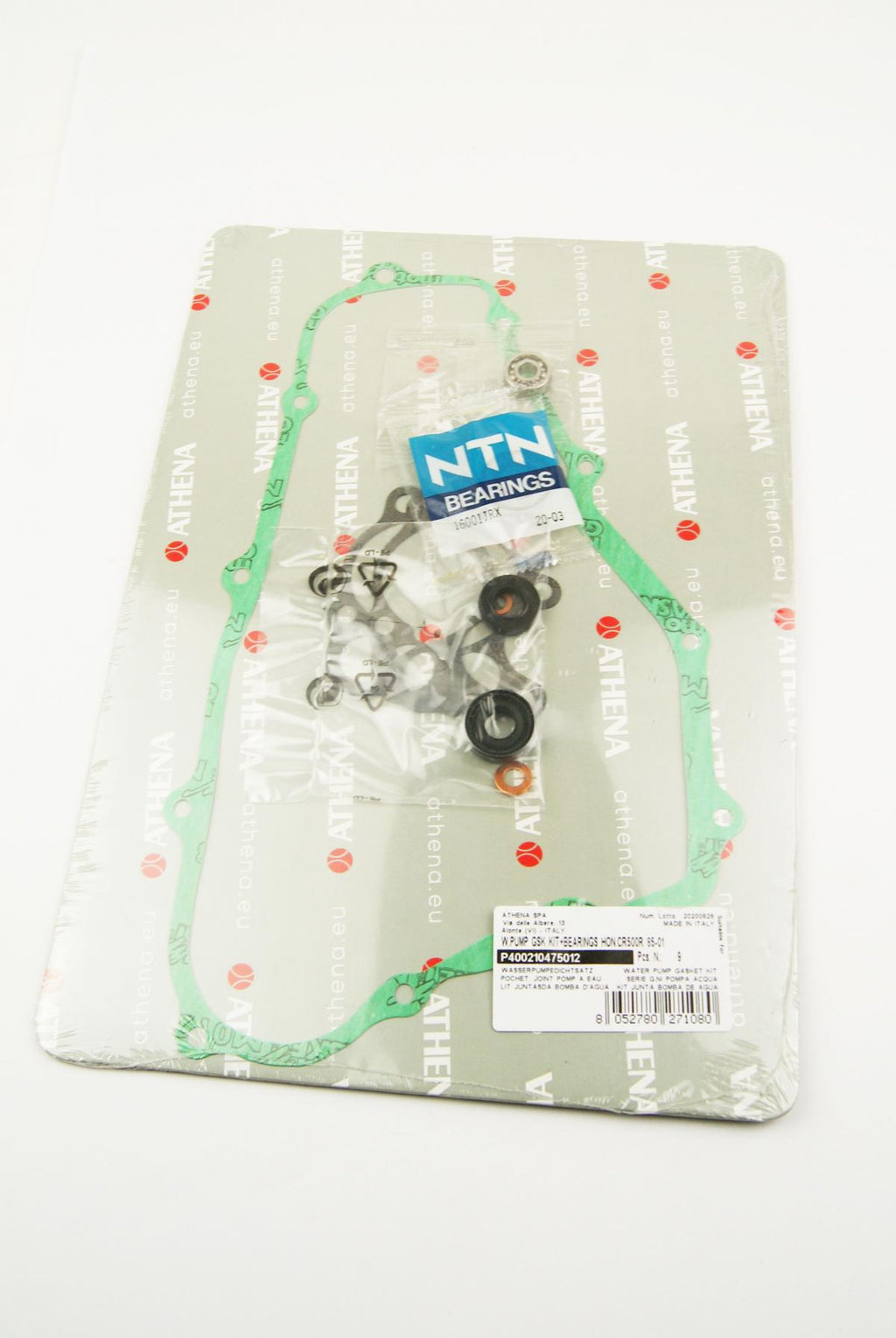 WATER PUMP GASKET KIT CR500 85-01, ATHENA P400210475012 HONDA WITH BEARING