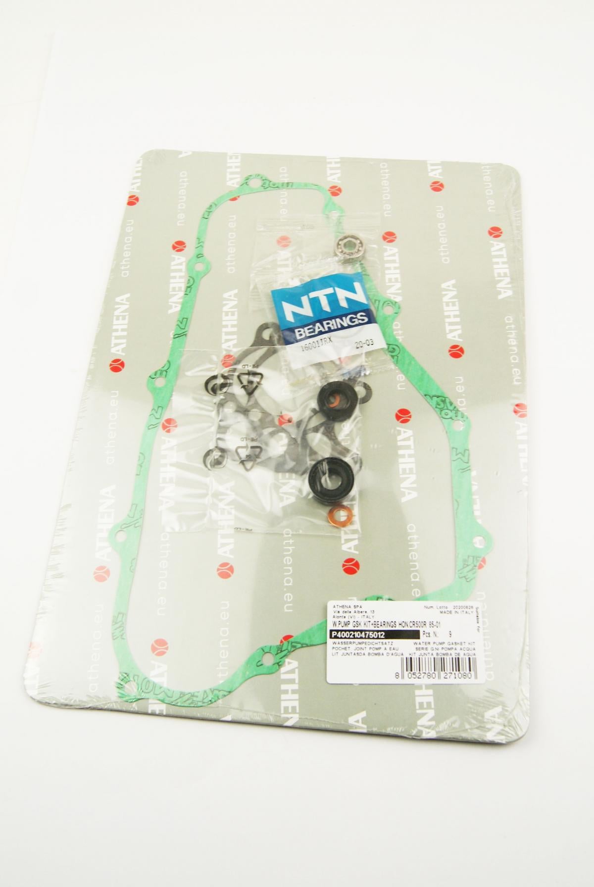 WATER PUMP GASKET KIT CR500 85-01, ATHENA P400210475012 HONDA WITH BEARING