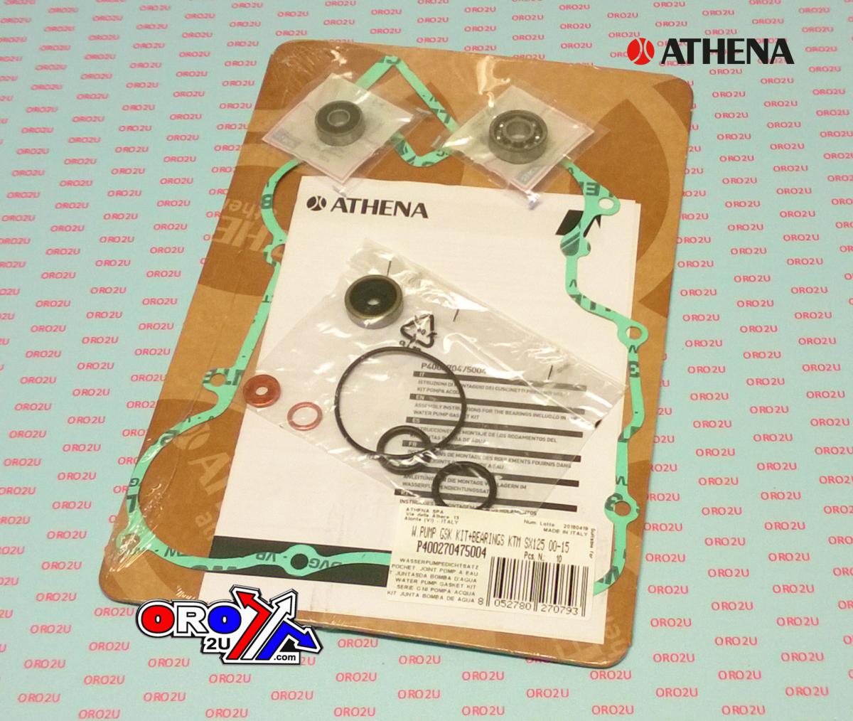 WATER PUMP GASKET KIT SX/XC/TE/TC 125/150 98-16, ATHENA P400270475004 KTM/HUSKY WITH BEARING