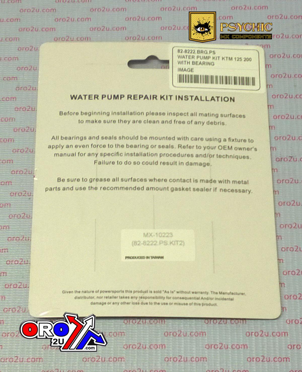 WATER PUMP KIT 00-12 KTM 125 200, WITH BEARING, MX-10223