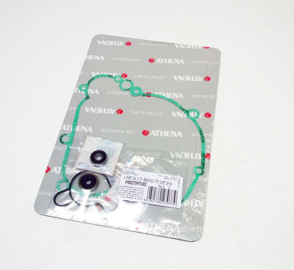 WATER PUMP GASKET KIT SX/XC/TC/MC 65 09-22, ATHENA P400270475002 KTM/HUSKY/GAS WITH BEARING