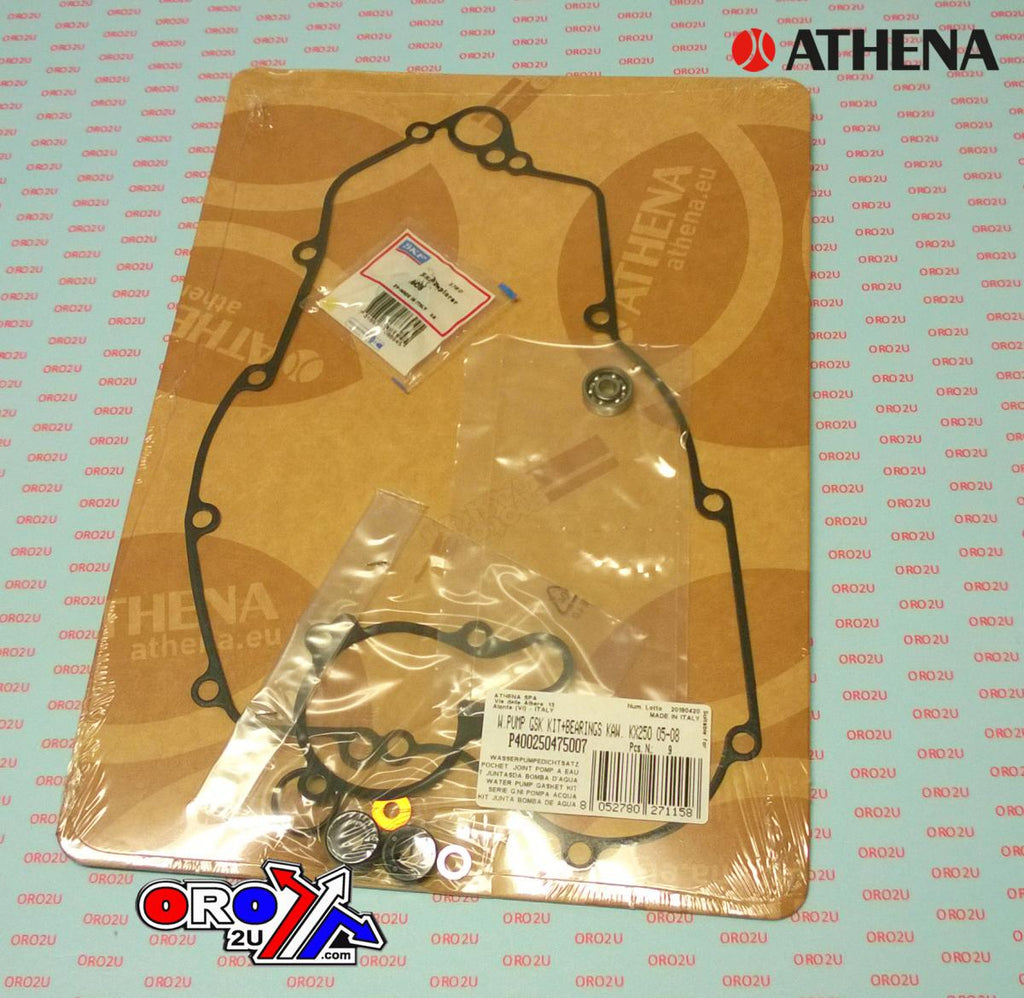 WATER PUMP GASKET KIT KX 250 05-08, ATHENA P400250475007 KAWASAKI WITH BEARING