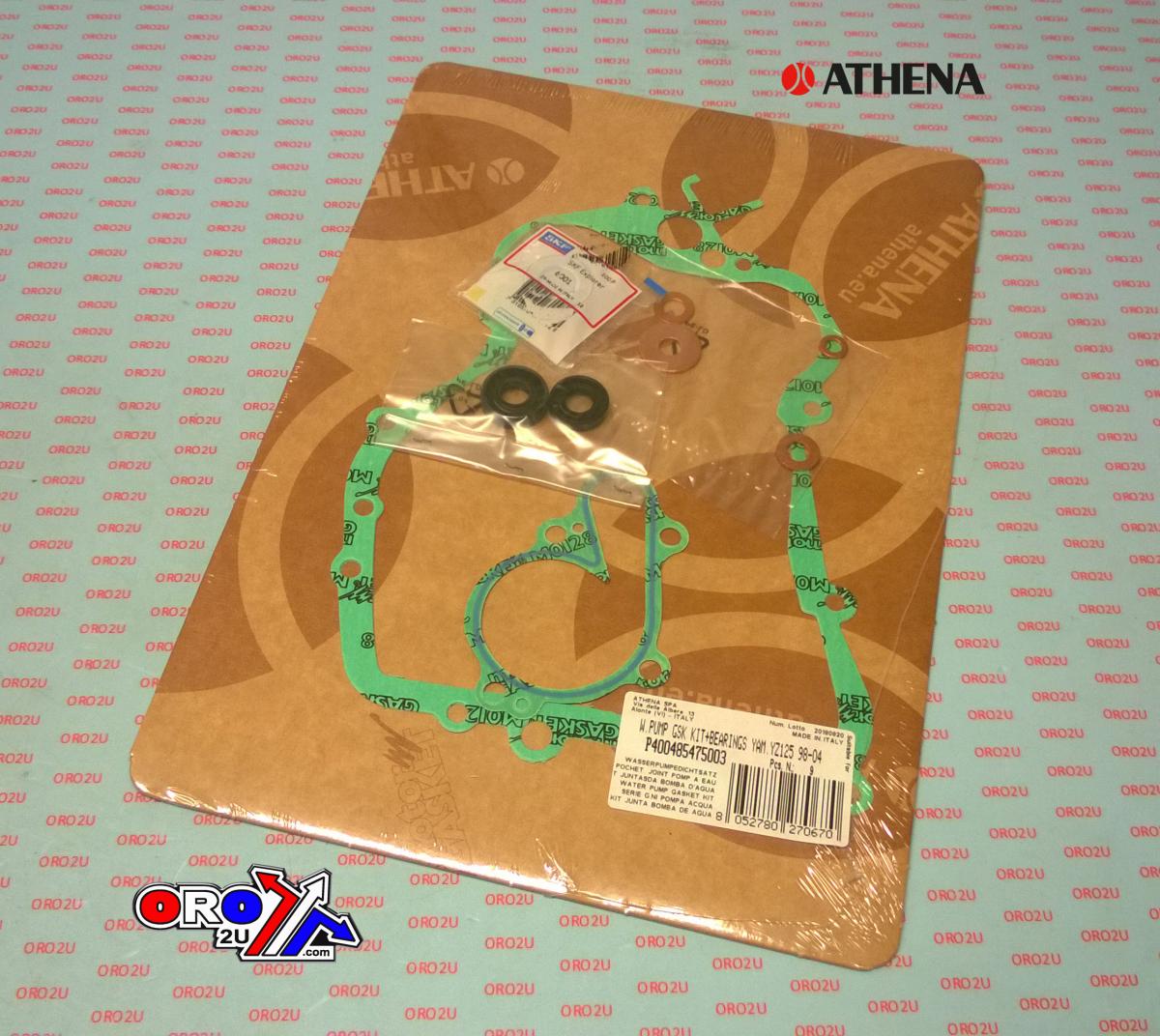 WATER PUMP GASKET KIT YZ 125 98-04, ATHENA P400485475003 YAMAHA WITH BEARING