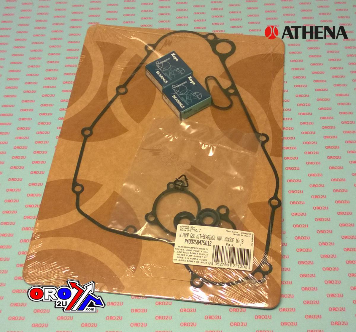 WATER PUMP GASKET KIT KX 450 16-18, ATHENA P400250475012 KAWASAKI WITH BEARING