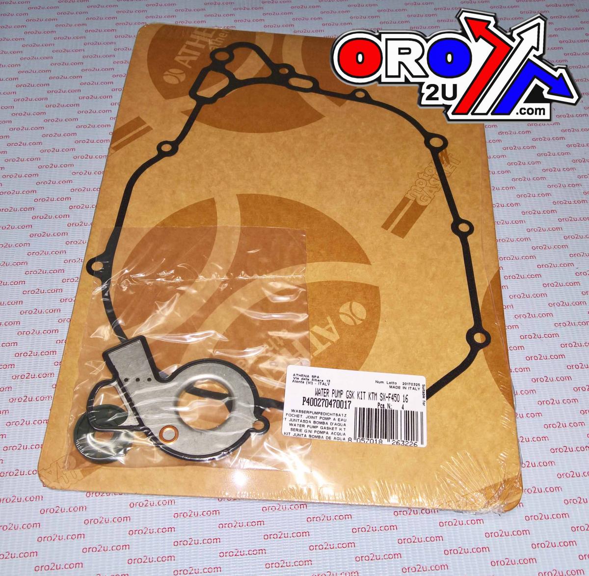 WATER PUMP GASKET KIT SX-F/FC/FS/EX 450/500/510 16-22, ATHENA P400270470017 KTM/HUSKY/GAS
