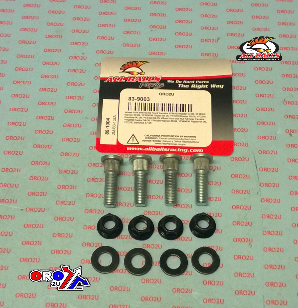 Wheel Stud and Nut Kit, ALLBALLS 85-1004
