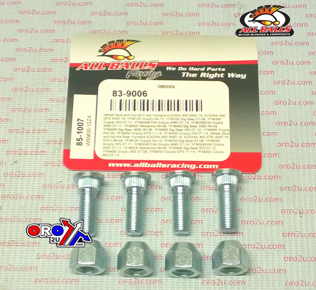 Wheel Stud and Nut Kit, ALLBALLS 85-1007