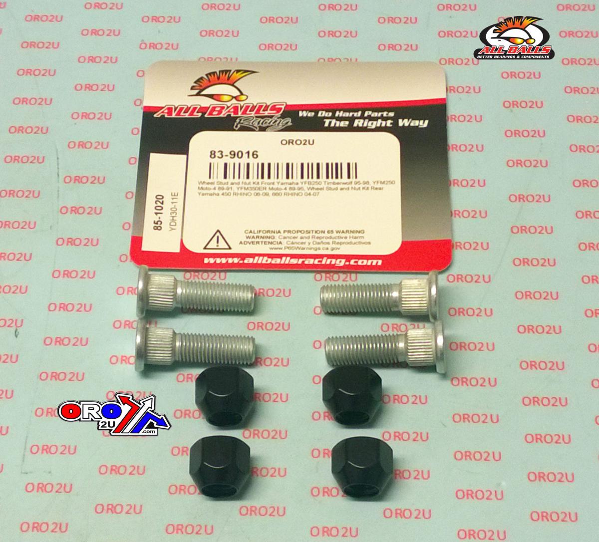 Wheel Stud and Nut Kit, ALLBALLS 85-1020