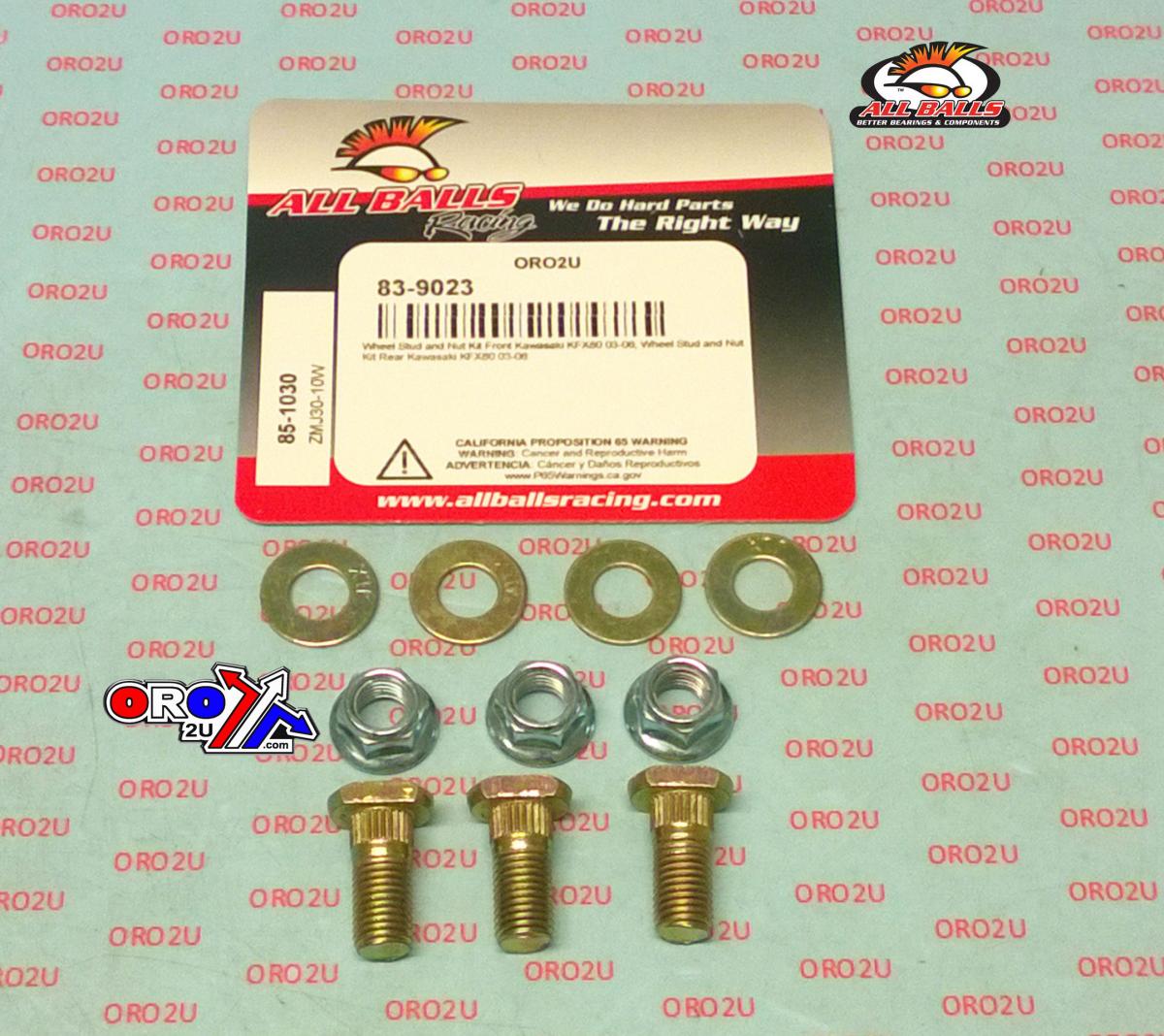 Wheel Stud and Nut Kit, ALLBALLS 85-1030