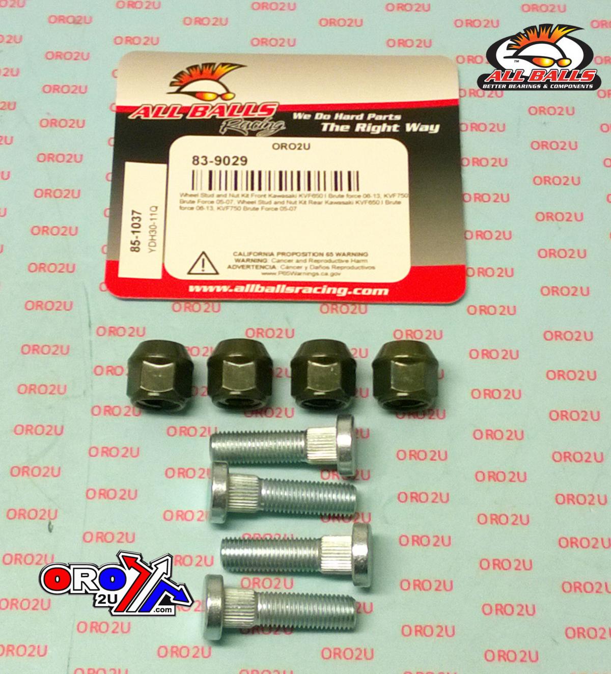 Wheel Stud and Nut Kit, ALLBALLS 85-1037