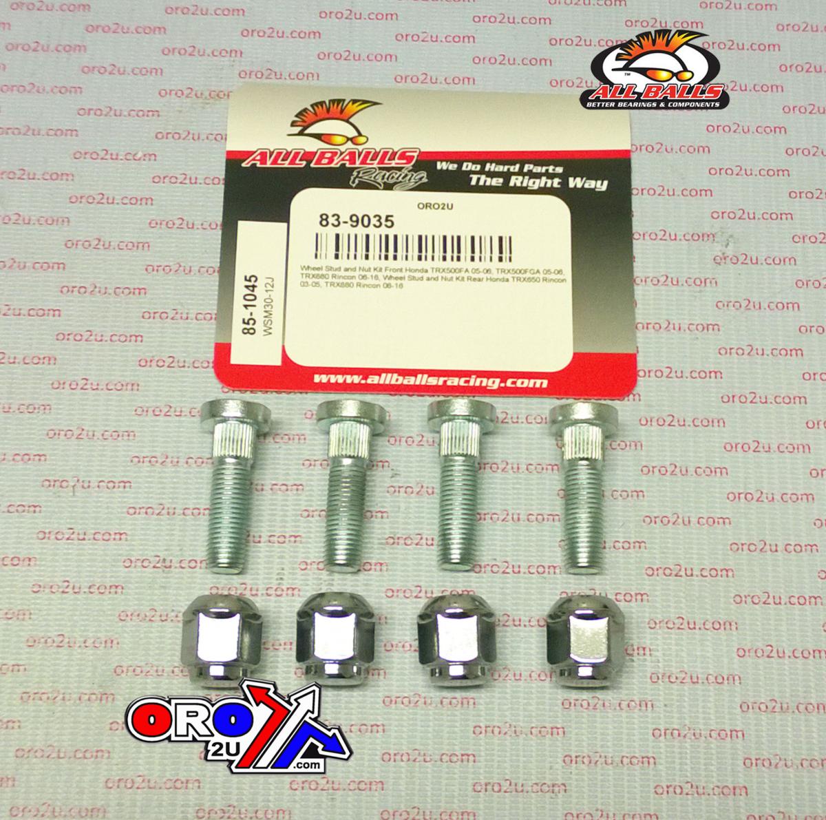Wheel Stud and Nut Kit, ALLBALLS 85-1045