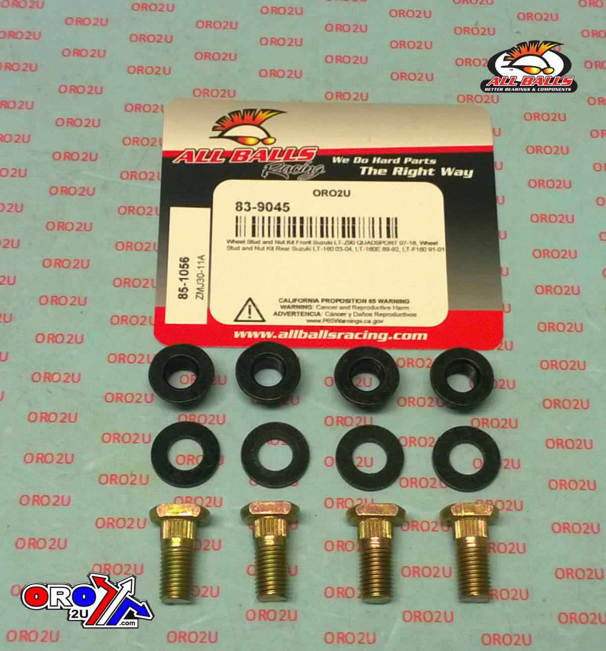 Wheel Stud and Nut Kit, ALLBALLS 85-1056