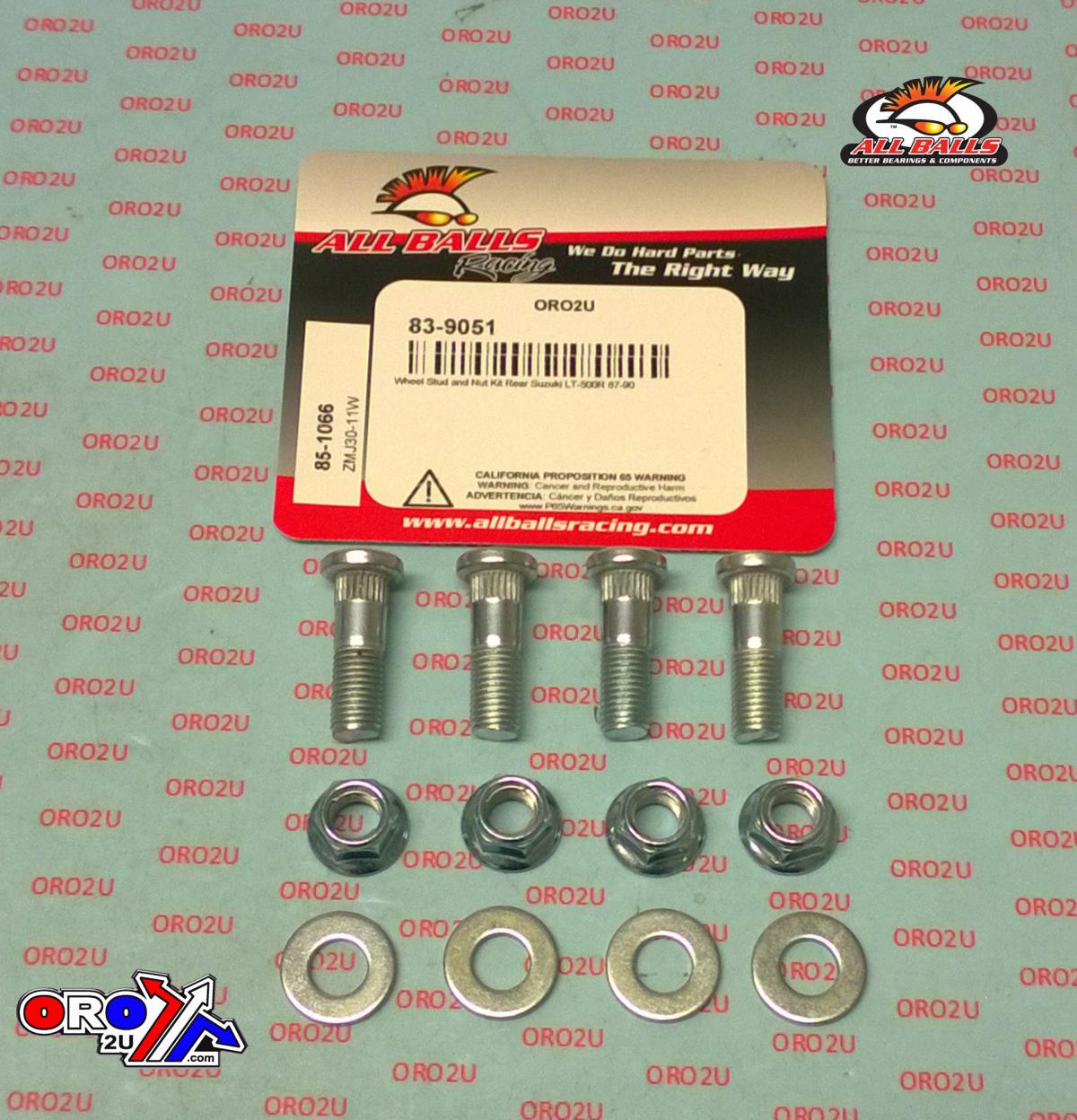 Wheel Stud and Nut Kit, ALLBALLS 85-1066