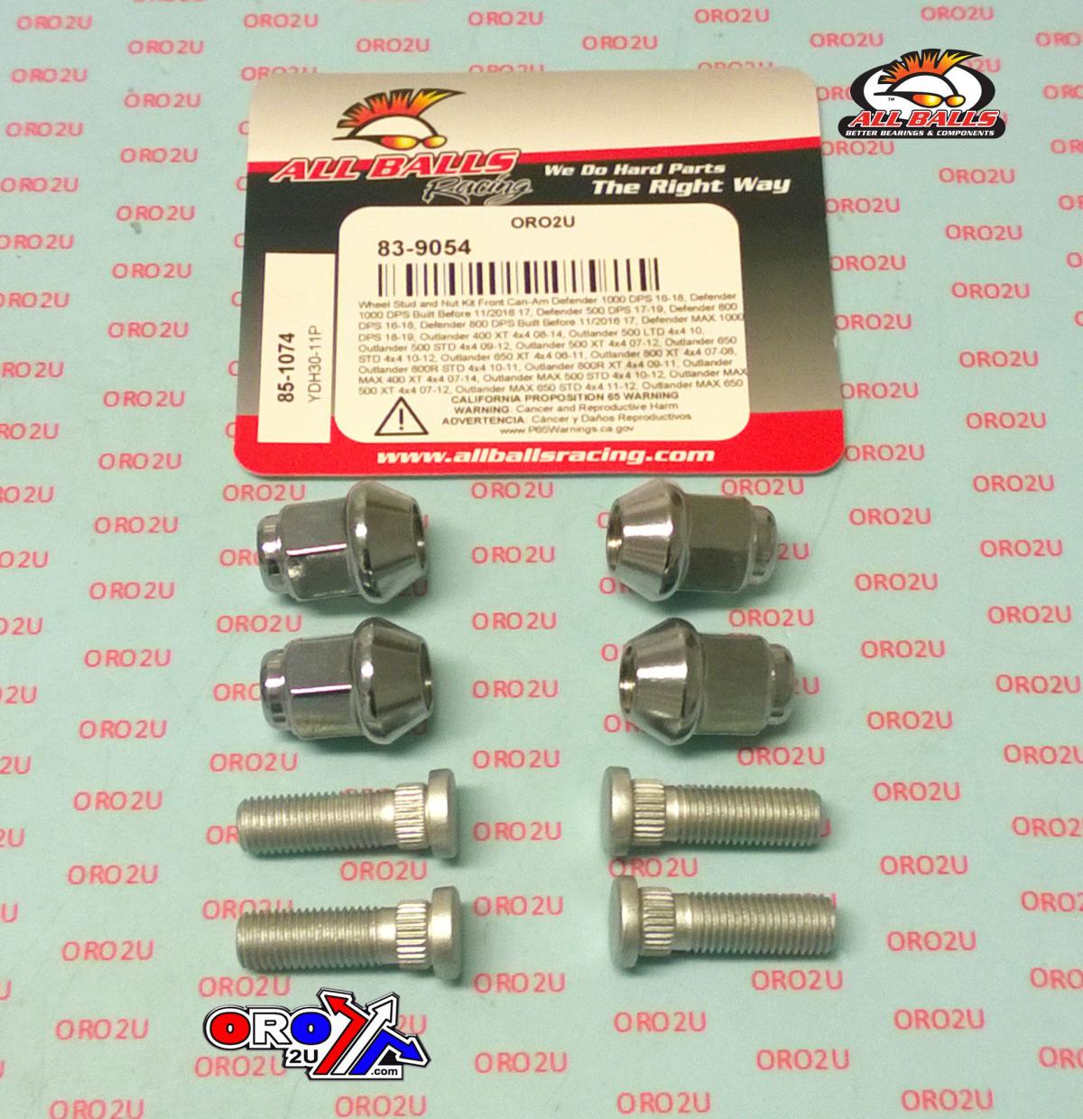 Wheel Stud and Nut Kit, ALLBALLS 85-1074