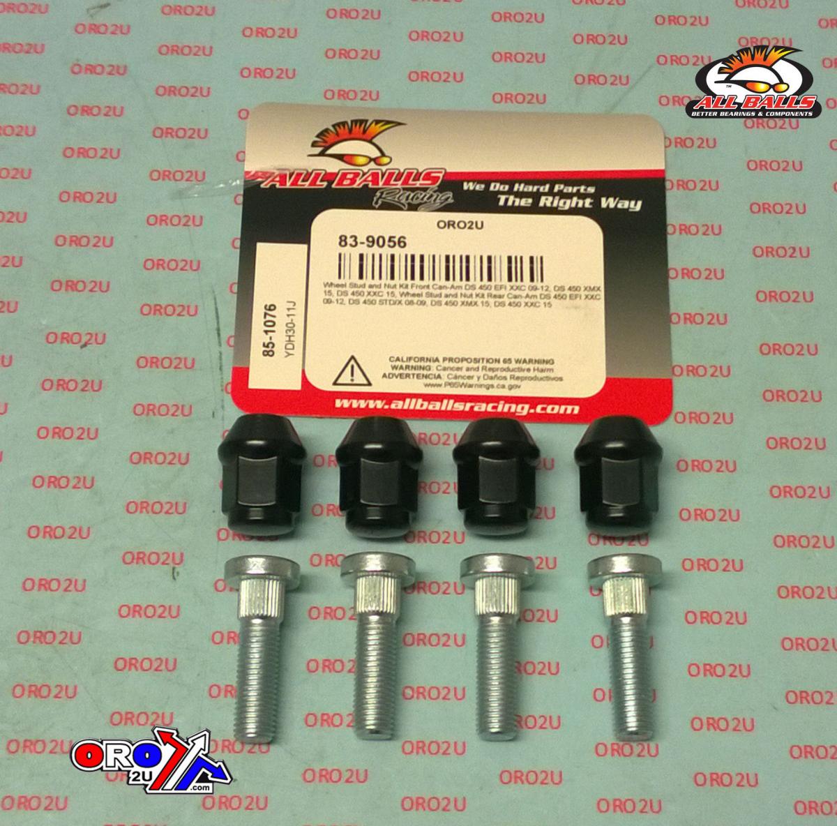 Wheel Stud and Nut Kit, ALLBALLS 85-1076