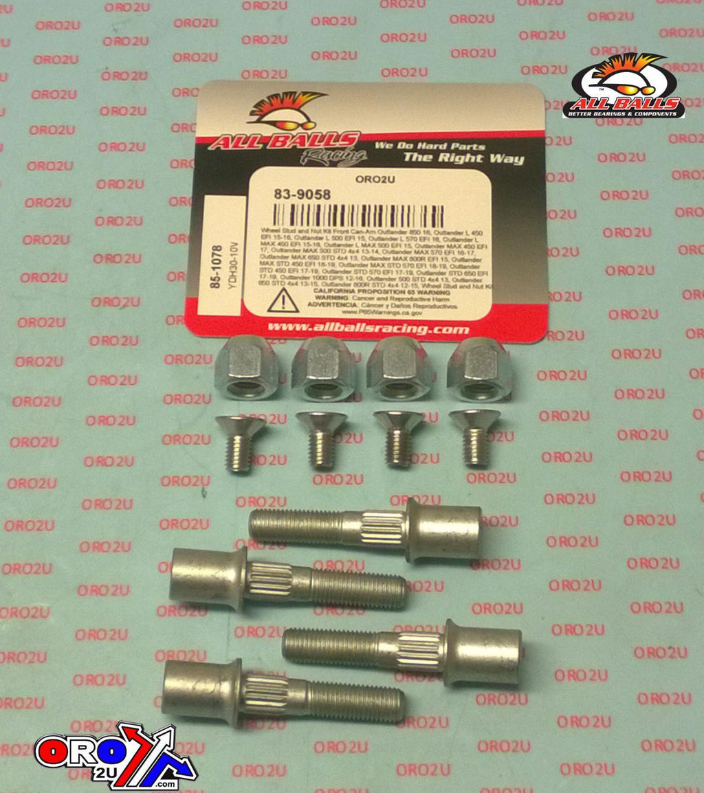 Wheel Stud and Nut Kit, ALLBALLS 85-1078