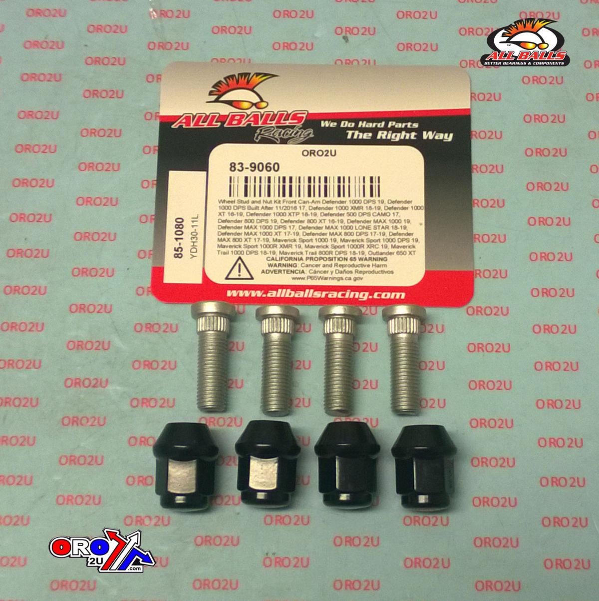 Wheel Stud and Nut Kit, ALLBALLS 85-1080
