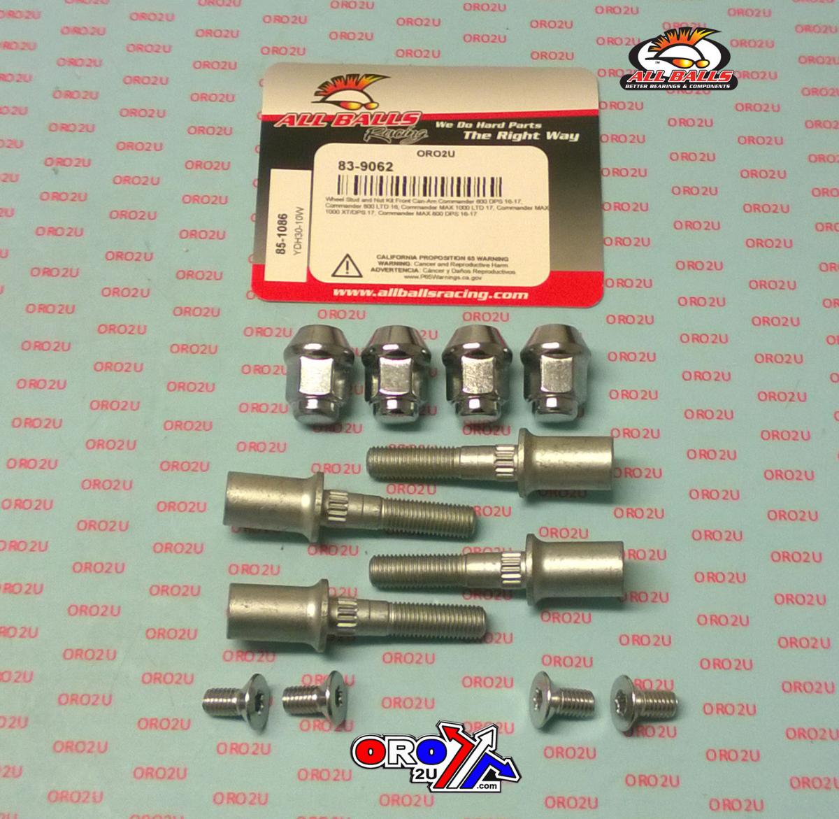 Wheel Stud and Nut Kit, ALLBALLS 85-1086