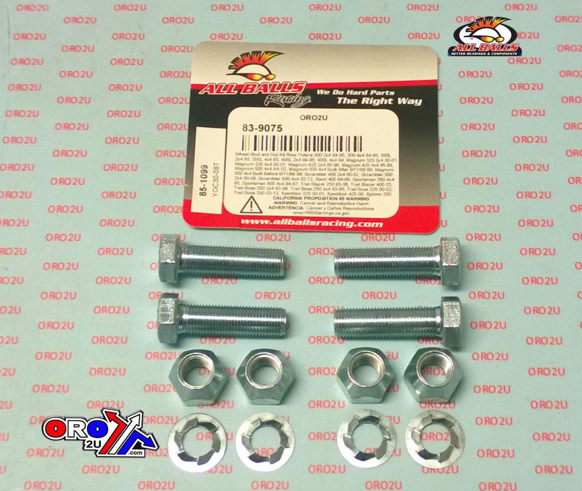 Wheel Stud and Nut Kit, ALLBALLS 85-1099