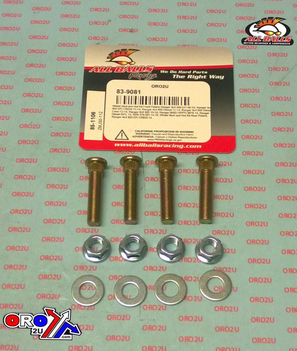 Wheel Stud and Nut Kit, ALLBALLS 85-1106