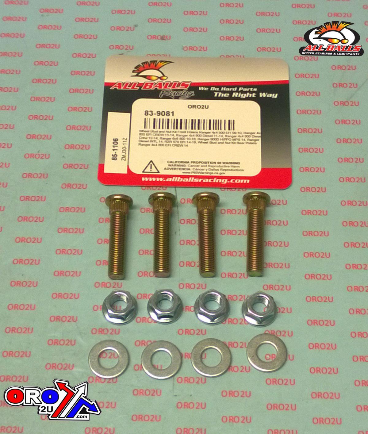 Wheel Stud and Nut Kit, ALLBALLS 85-1106