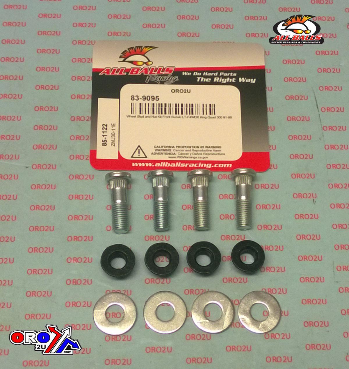 Wheel Stud and Nut Kit, ALLBALLS 85-1122